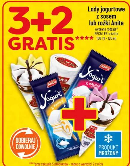 Lody jogurtowe z sosem lub rożki