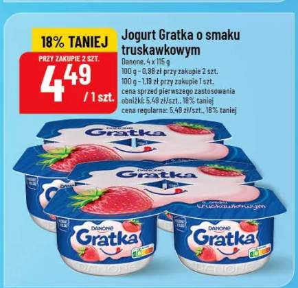 Jogurt Gratka o smaku truskawkowym