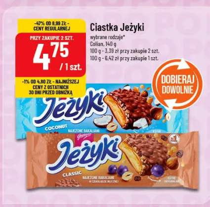 Ciastka Jeżyki wybrane rodzaje Colian