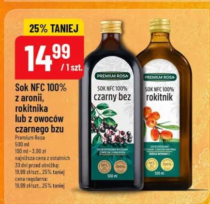 Sok NFC 100% z aronii, rokitnika lub z owoców czarnego bzu