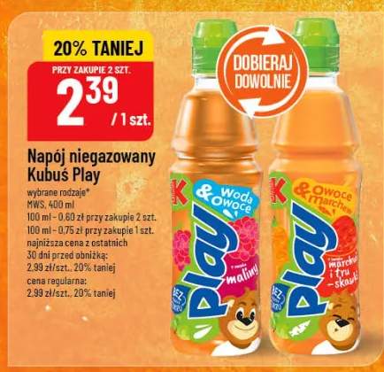 Napój niegazowany wybrane rodzaje