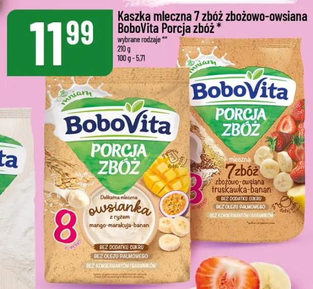 Kaszka mleczna 7 zbóż zbożowo-owsiana porcja zbóż wybrane rodzaje