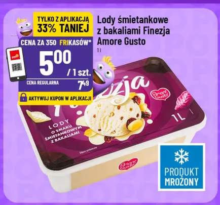 Lody śmietankowe z bakaliami Finezja Amore Gusto