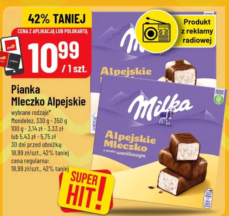 Pianka mleczko alpejskie wybrane rodzaje