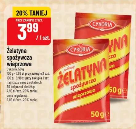 Żelatyna spożywcza wieprzowa