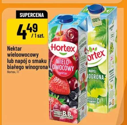 Nektar wieloowocowy lub napój z soków białego winogrona