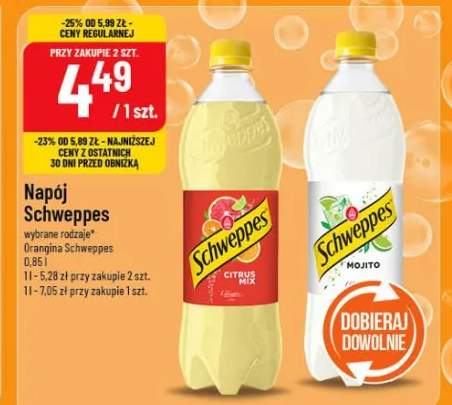 Napój Schweppes wybrane rodzaje