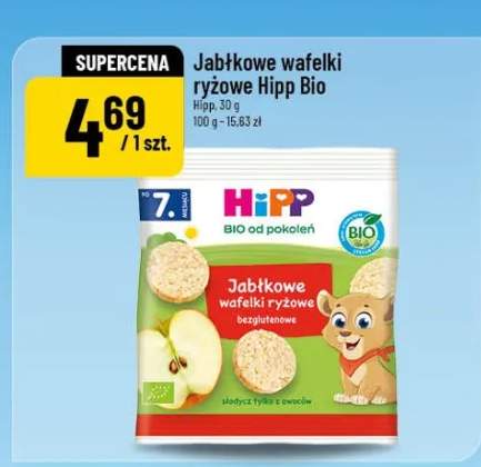 Wafelki jabłkowe ryżowe Bio