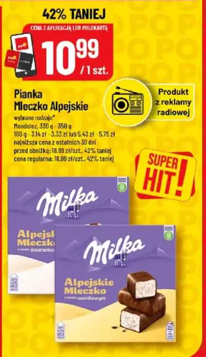 Mleczko Alpejskie różne rodzaje