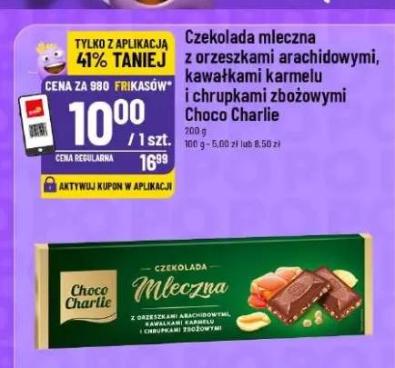 Czekolada mleczna z orzeszkami arachidowymi, kawałkami karmelu i chrupkami zbożowymi