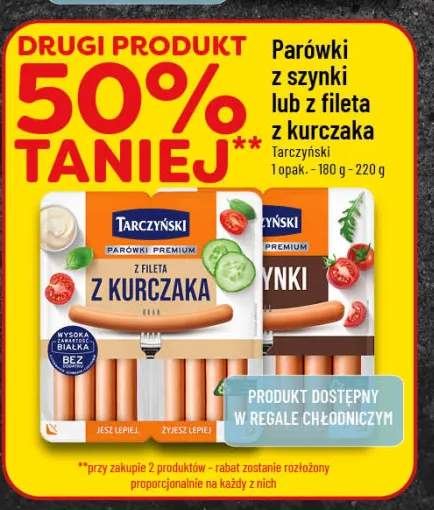 Parówki z szynki lub z fileta z kurczaka Tarczyński