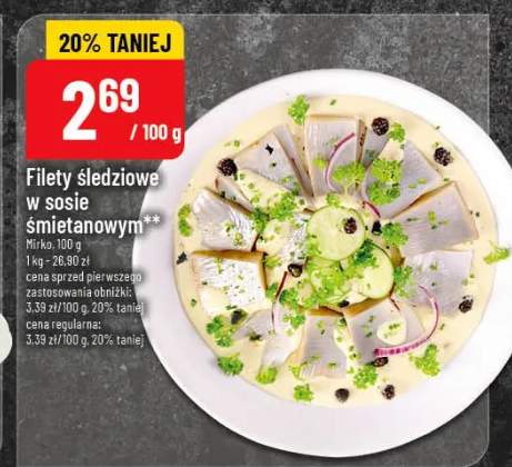 Filety śledziowe w sosie śmietanowym