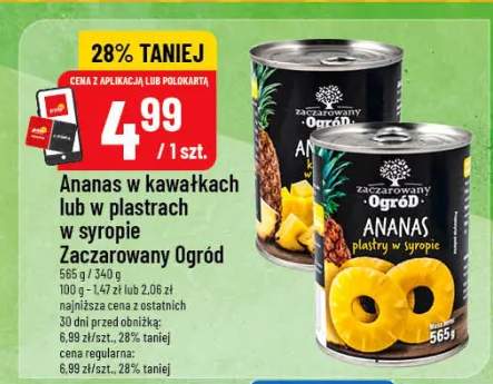 Ananas w kawałkach lub w plastrach w syropie Zaczarowany Ogród
