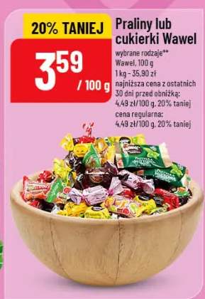 Praliny lub cukierki Wawel