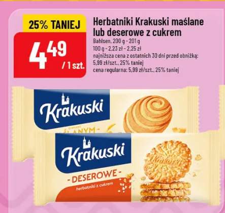 Herbatniki Krakuski maślane lub deserowe z cukrem