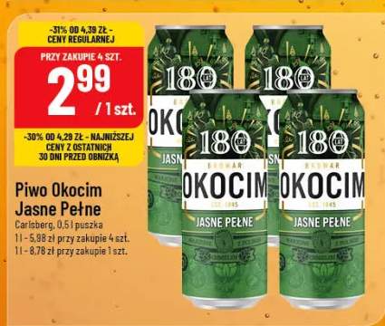 Piwo Okocim Jasne Pełne