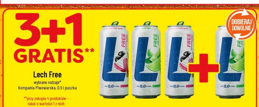 Piwo bezalkoholowe Lech Free wybrane rodzaje