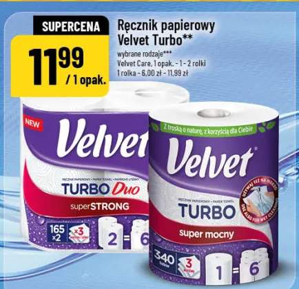 Ręcznik papierowy Velvet Turbo wybrane rodzaje