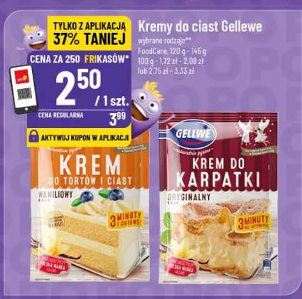 Krem do ciast Gellwe wybrane rodzaje