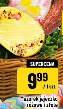 Mazurek jajeczko różowe i złote