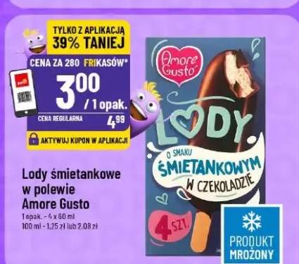 Lody śmietankowe w polewie Amore Gusto