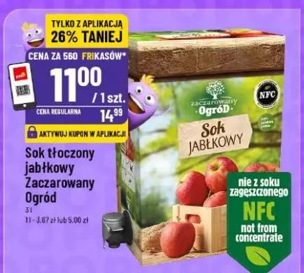 Sok tłoczony jabłkowy zaczarowany Ogród