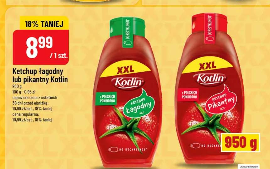 Ketchup łagodny lub pikantny