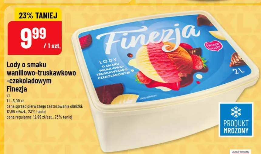 Lody o smaku waniliowo-truskawkowo-czekoladowym