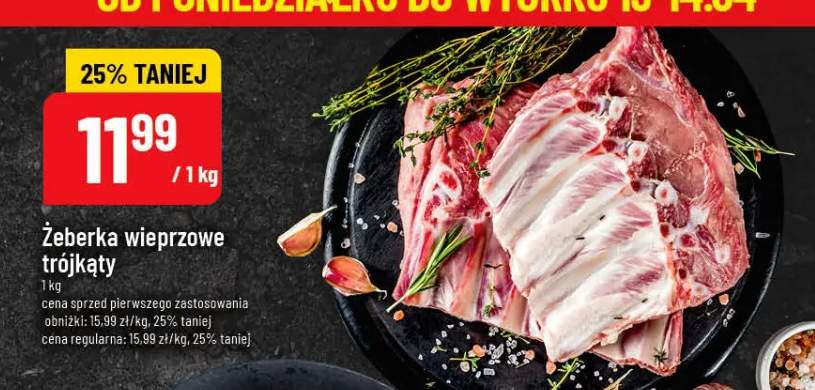 Żeberka wieprzowe trójkąty