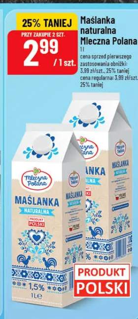 Maślanka naturalna Mleczna Polana