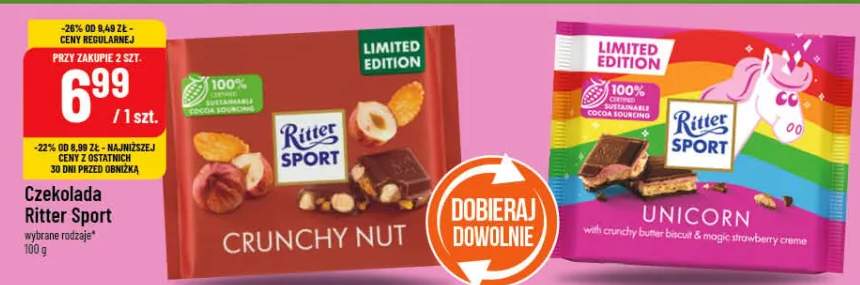 Czekolada Ritter Sport różne rodzaje