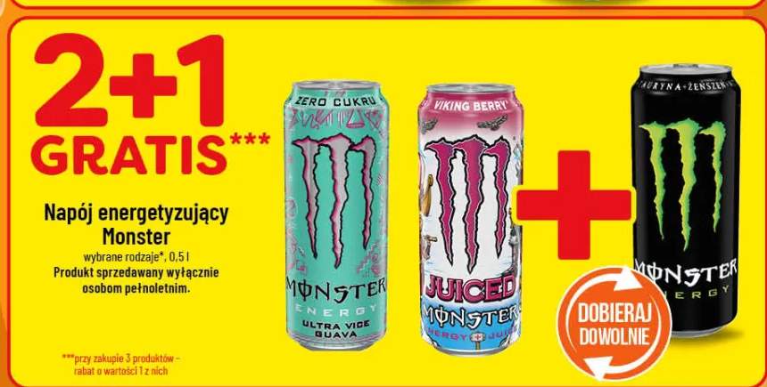 Napój energetyzujący Monster różne rodzaje