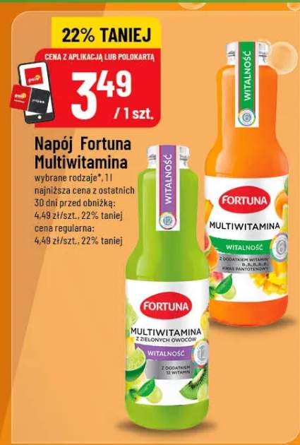 Napój Fortuna Multiwitamina wybrane rodzaje