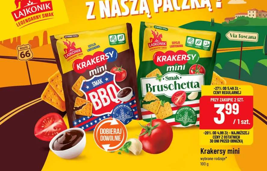 Krakersy mini smak Bruschetta