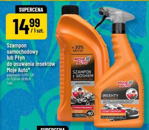 Szampon samochodowy lub Płyn do usuwania insektów