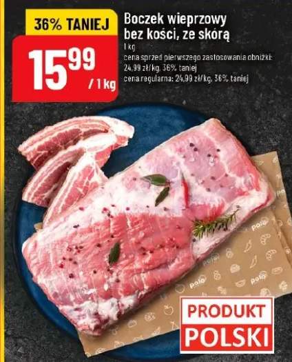 Boczek wieprzowy bez kości, ze skórą