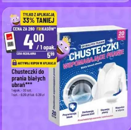 Chusteczki do prania białych tkanin