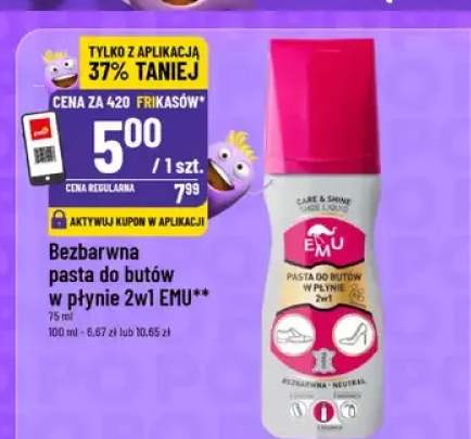 Bezbarwna pasta do butów w płynie 2w1