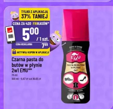 Czarna pasta do butów w płynie 2w1