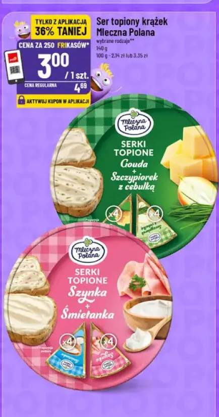 Ser topiony krążek Mleczna Polana wybrane rodzaje