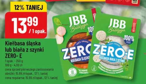 Kiełbasa śląska lub biała z szynki ZERO-E
