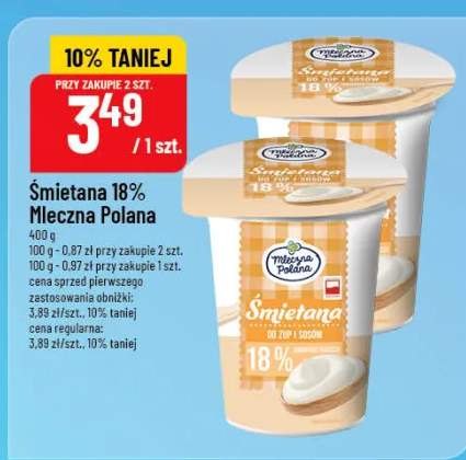 Śmietana 18% mleczna