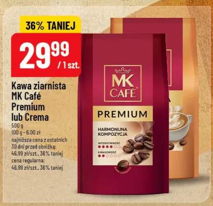 Kawa ziarnista Café Premium lub Crema