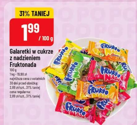 Galaretki w cukrze z nadzieniem Fruktonada