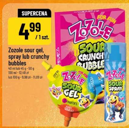 Zozole sour gel, spray lub crunchy bubbles