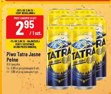 Piwo Tatra Jasne Pełne