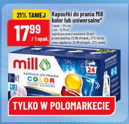 Kapsułki do prania Mill kolor lub uniwersalne