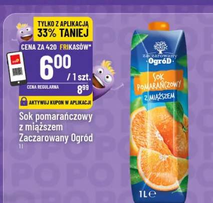 Sok pomarańczowy z miąższem