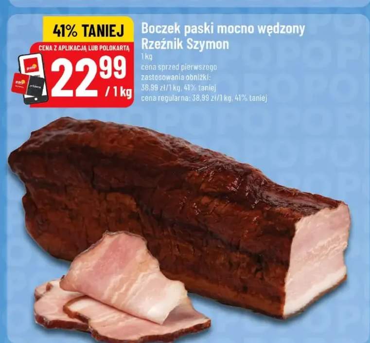 Boczek paski mocno wędzony Rzeźnik Szymon