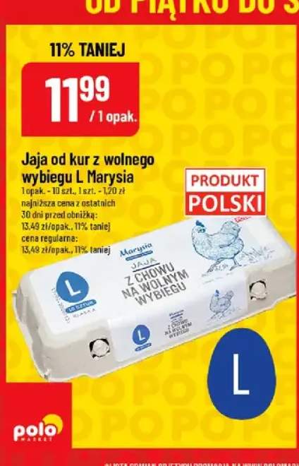 Jaja od kur z wolnego wybiegu L Marysia